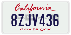 8ZJV436 license plate in California