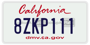 8ZKP111  license plate in CA