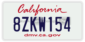 8ZKW154 license plate in California