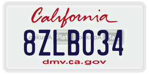 8ZLB034 license plate in California