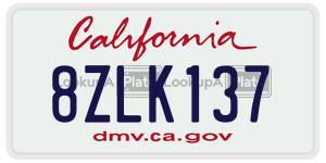 8ZLK137 license plate in California