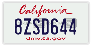 8ZSD644 license plate in California