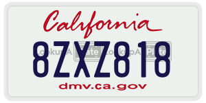 8ZXZ818 license plate in California