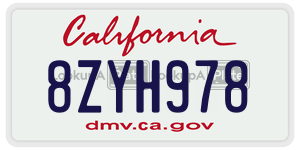 8ZYH978 license plate in California