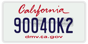 90040K2 license plate in California