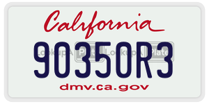 90350R3 license plate in California