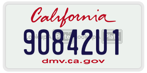 90842U1 license plate in California