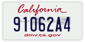 91062A4 license plate in California