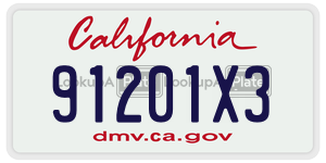 91201X3 license plate in California