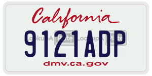 9121ADP  license plate in CA