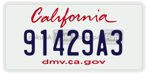 91429A3 license plate in California