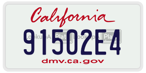 91502E4  license plate in CA