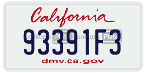 93391F3 license plate in California