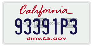 93391P3 license plate in California