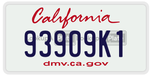 93909K1  license plate in CA