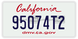 95074T2 license plate in California