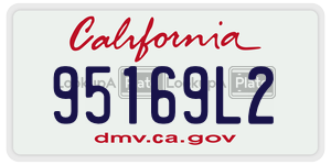 95169L2  license plate in CA