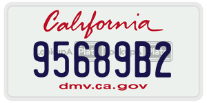 95689B2 license plate in California