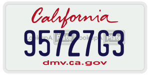 95727G3  license plate in CA