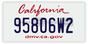 95806W2 license plate in California