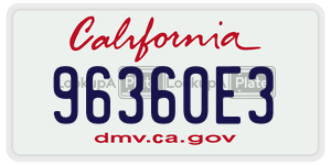 96360E3 license plate in California
