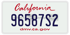 96587S2 license plate in California