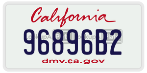 96896B2 license plate in California