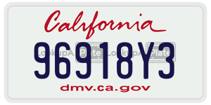 96918Y3  license plate in CA