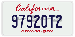 97920T2 license plate in California