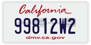 99812W2 license plate in California