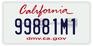 99881M1 license plate in California