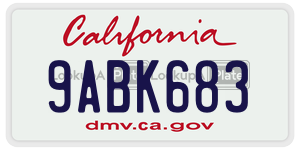 9ABK683 license plate in California