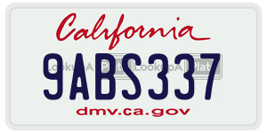9ABS337 license plate in California