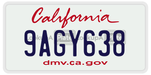 9AGY638 license plate in California