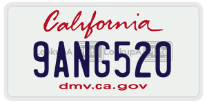 9ANG520  license plate in CA