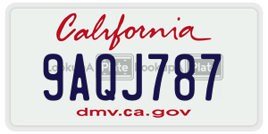 9AQJ787 license plate in California