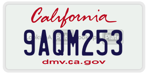 9AQM253 license plate in California