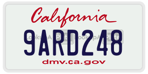 9ARD248 license plate in California