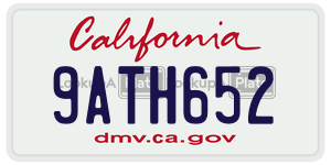 9ATH652  license plate in CA