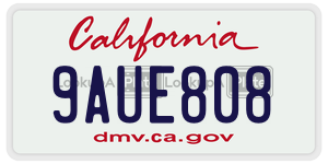 9AUE808 license plate in California