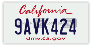 9AVK424  license plate in CA