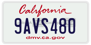 9AVS480 license plate in California