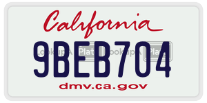 9BEB704 license plate in California