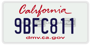9BFC811  license plate in CA