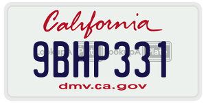 9BHP331  license plate in CA