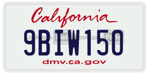 9BIW150  license plate in CA
