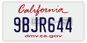 9BJR644 license plate in California