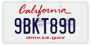 9BKT890 license plate in California