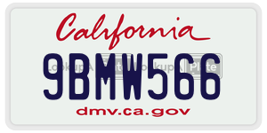 9BMW566 license plate in California