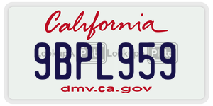 9BPL959 license plate in California